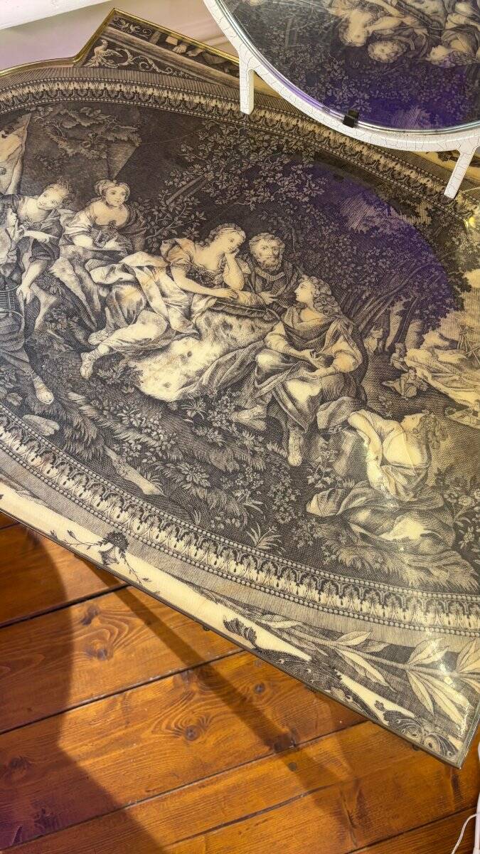 Original hairdresser - tray with Toile de Jouy pattern