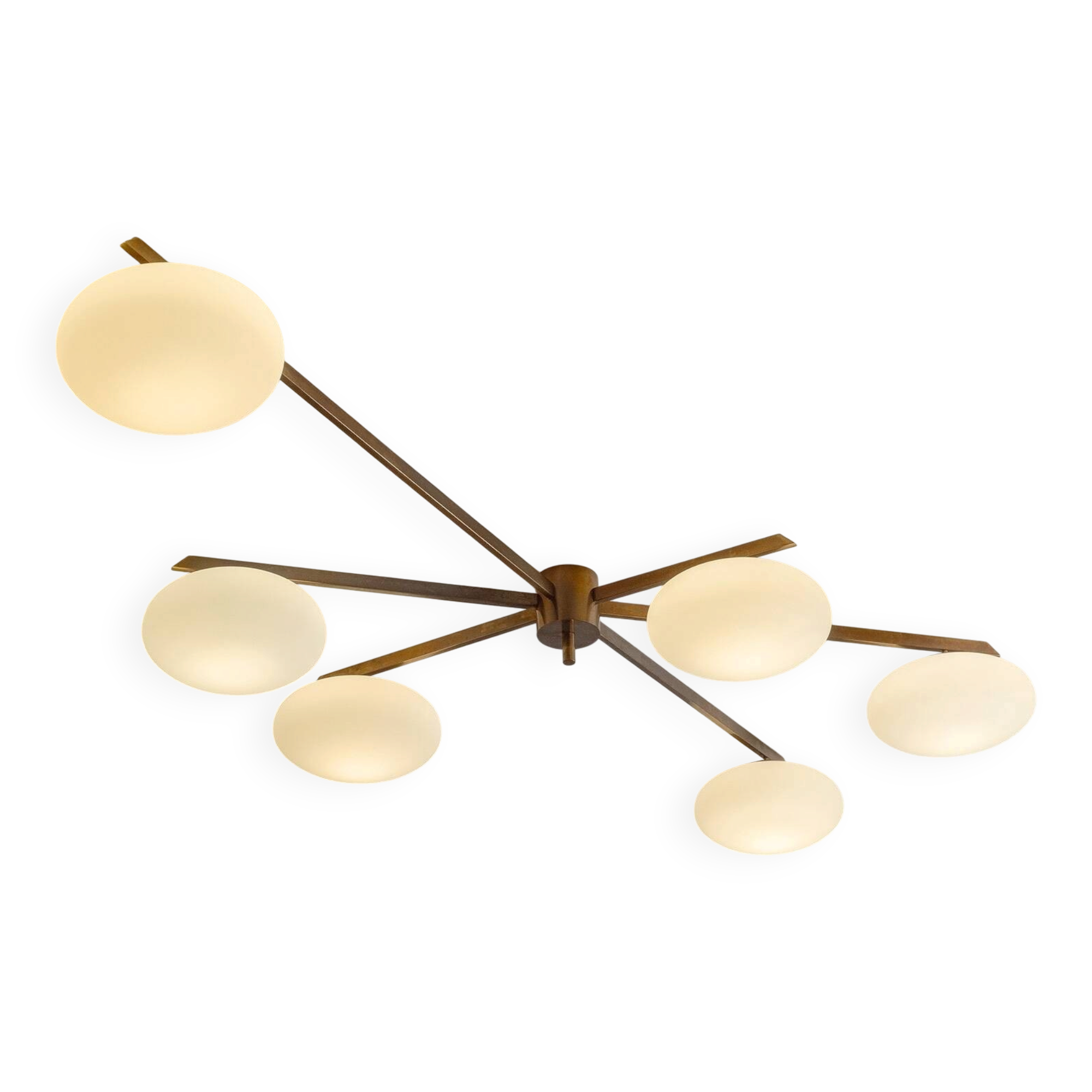 Angelo Lelii lustre plafonnier modèle 6 lune édition arredoluce