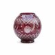Burgundy cut glass vase or candle holder