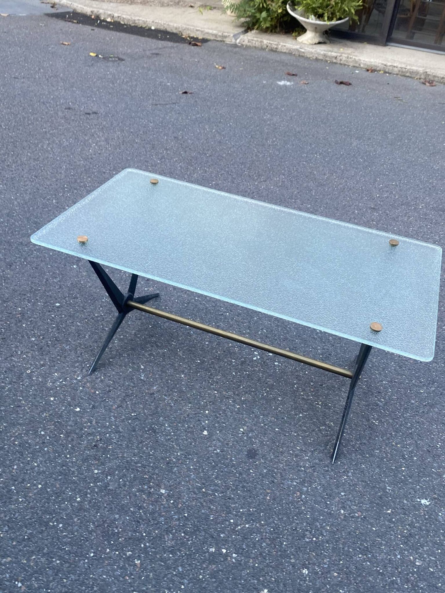 Glass coffee table