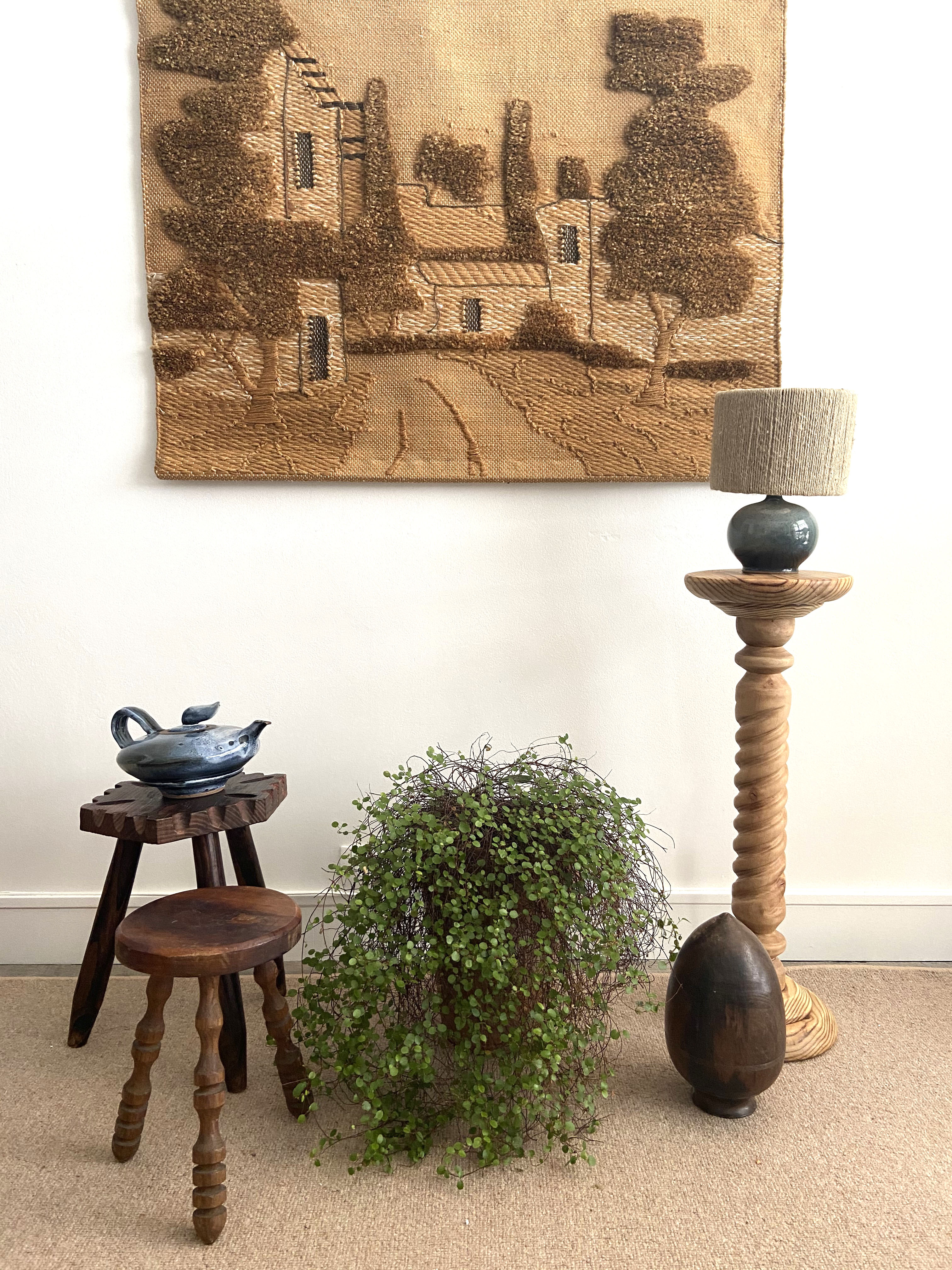 Blue sandstone bedside lamp