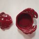 burgundy red slip ceramic box in the shape of a vintage crab
