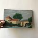 Painting oil old naïve landscape