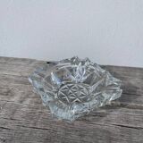 Cendrier en verre taillé transparent 1970