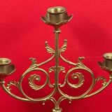 Candelabre d'Autel - 3 bougies, bronze, laiton