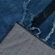 Blue Black Antique Turkish Runner Rug, 79x342Cm