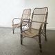 Pair Mid-Century 1960s Vintage Rattan Bamboo Lounge Arm Chairs