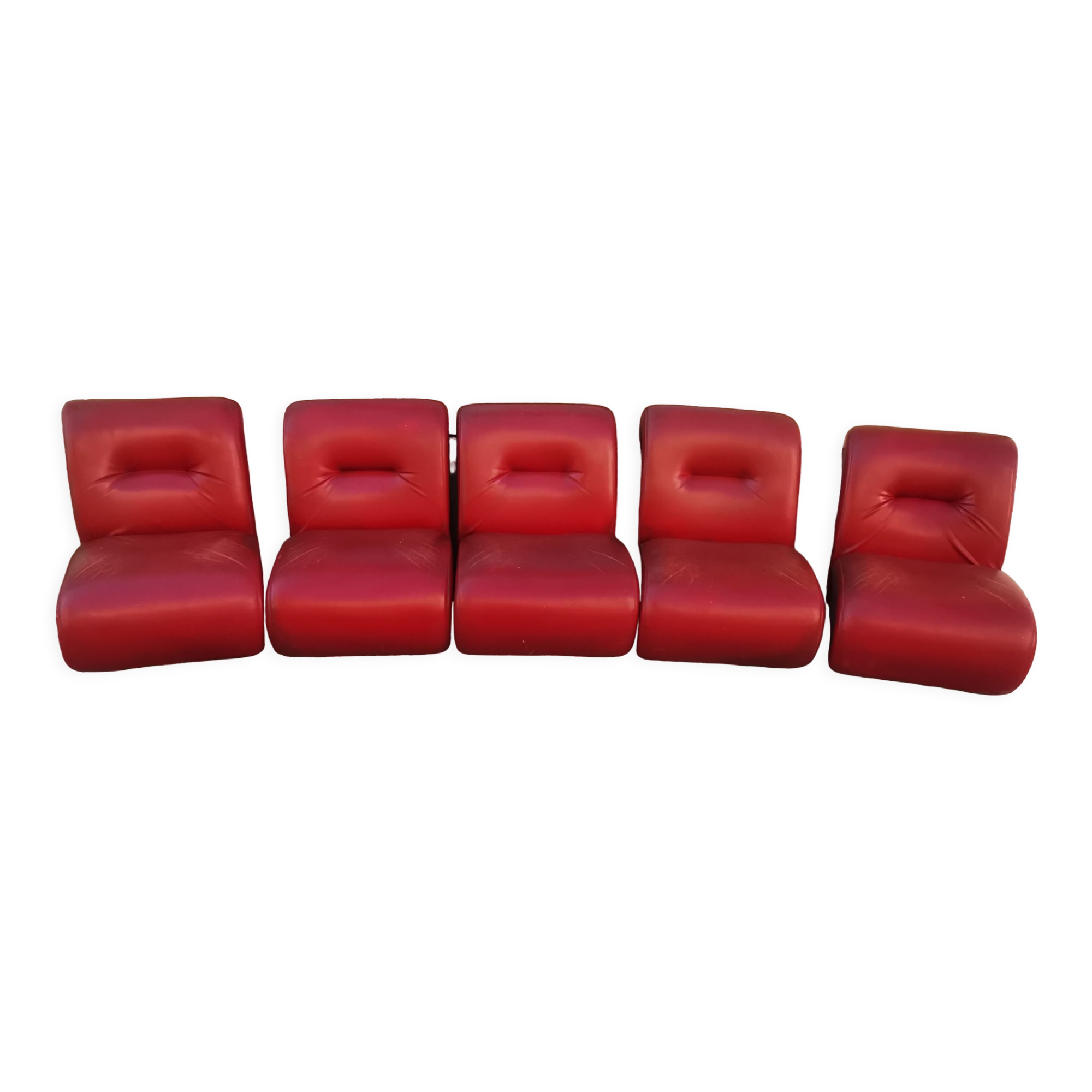 Suite of 5 vintage modular armchairs 60s
