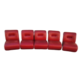 Suite of 5 vintage modular armchairs 60s