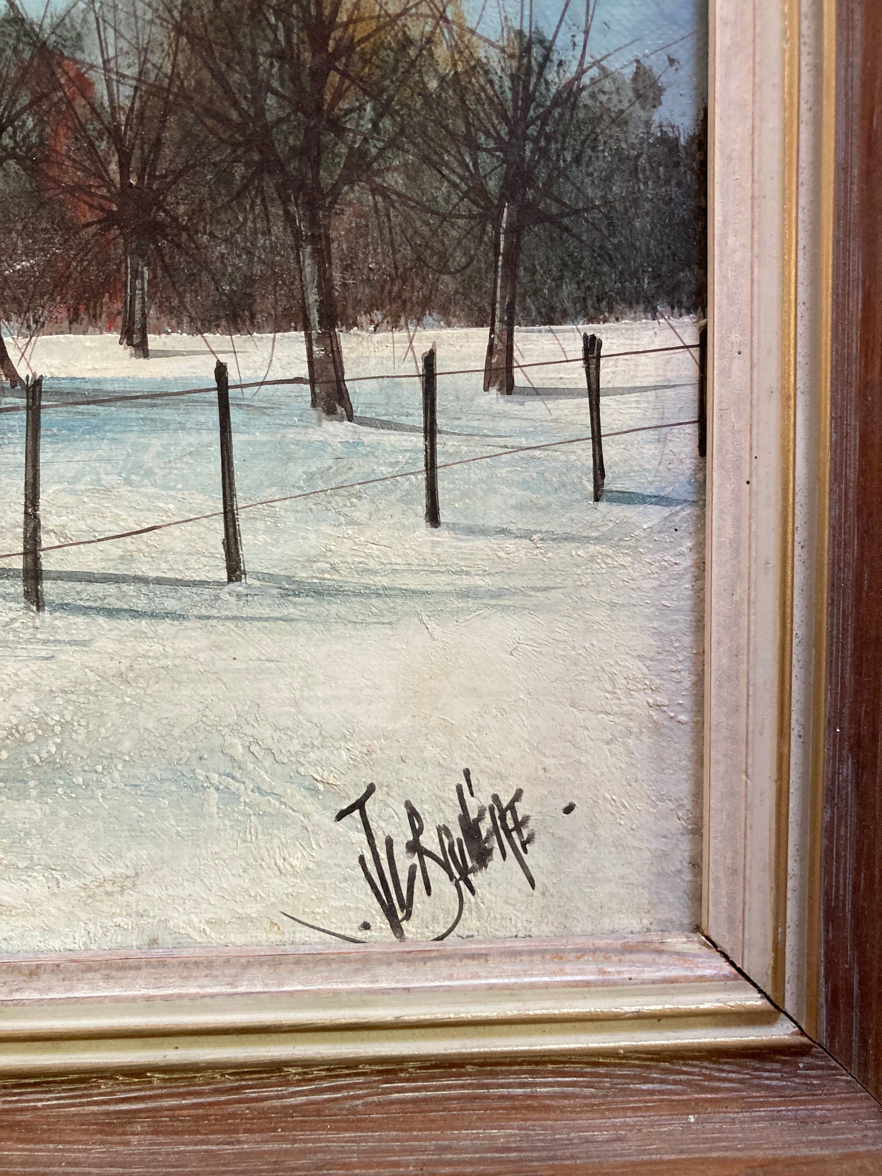 Huile sur toile l'hiver Jean Claude Brulere.