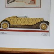 Art Deco illustration luxury car Delaunay Belleville by Charles Martin in 1924