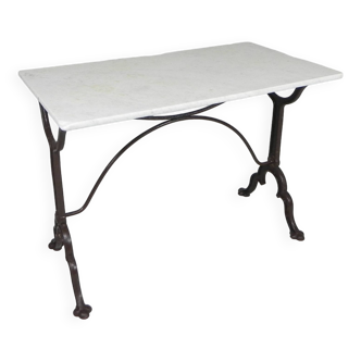 Bistro table, garden table with cast iron frame, PIERRE OUVRIER PARIS, 1930s