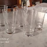 8 water glasses cut with sheaves of wheat from the 50s-60s
