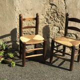 Pair of straw chairs