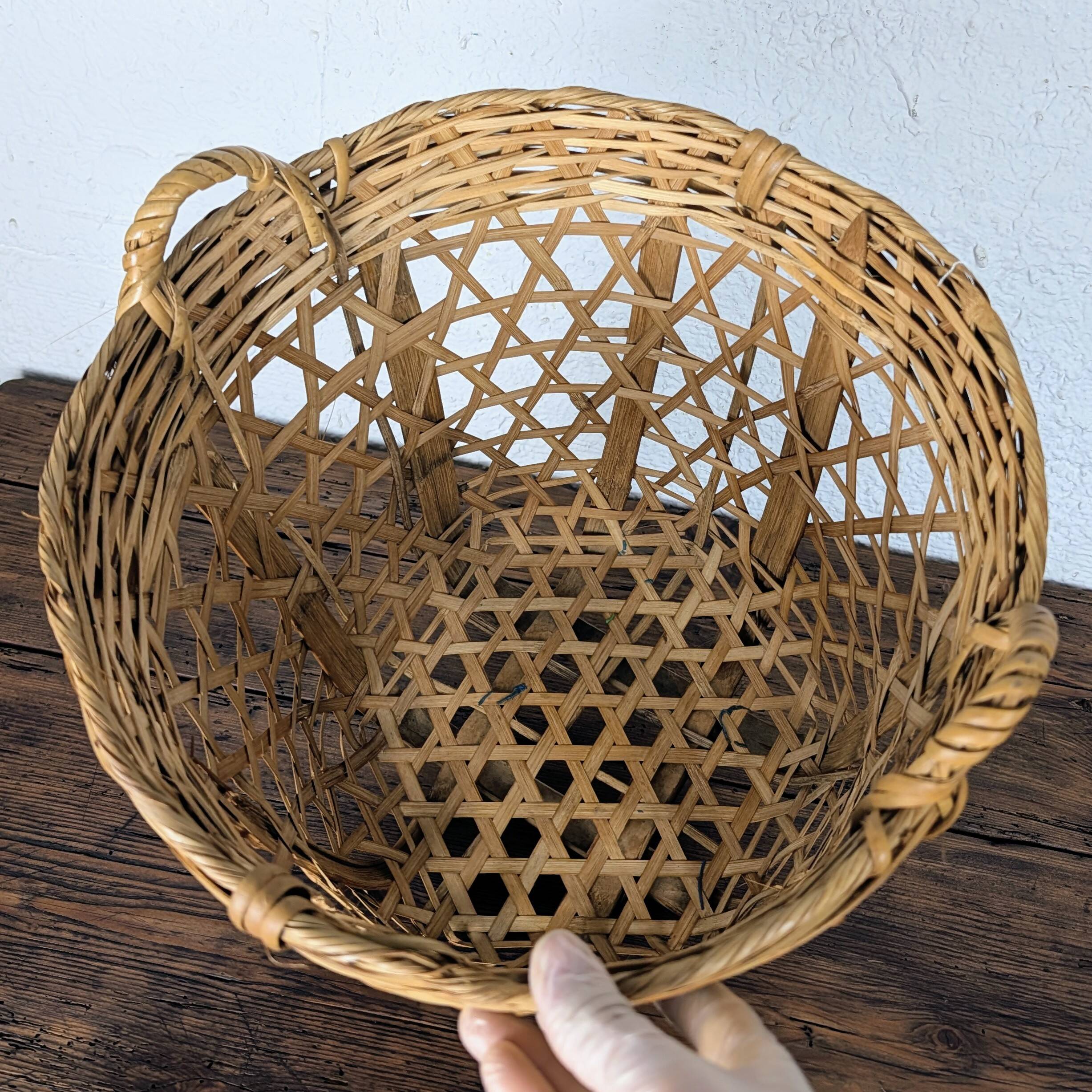 Woven bamboo basket