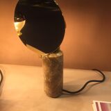Brass table lamp and marble black