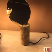 Brass table lamp and marble black