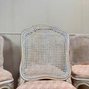 Set of six Louis XV style lacquered wood caned chairs