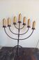 7-arm wrought iron candlestick - H 57 cm - large candle - antique