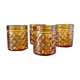 4 amber glasses with diamond tip decoration, brand Pernod SA