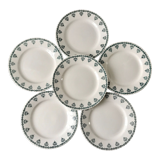 lot of 6 flat plates Saint-Amand blue flowers model "Nancy" years 30-40