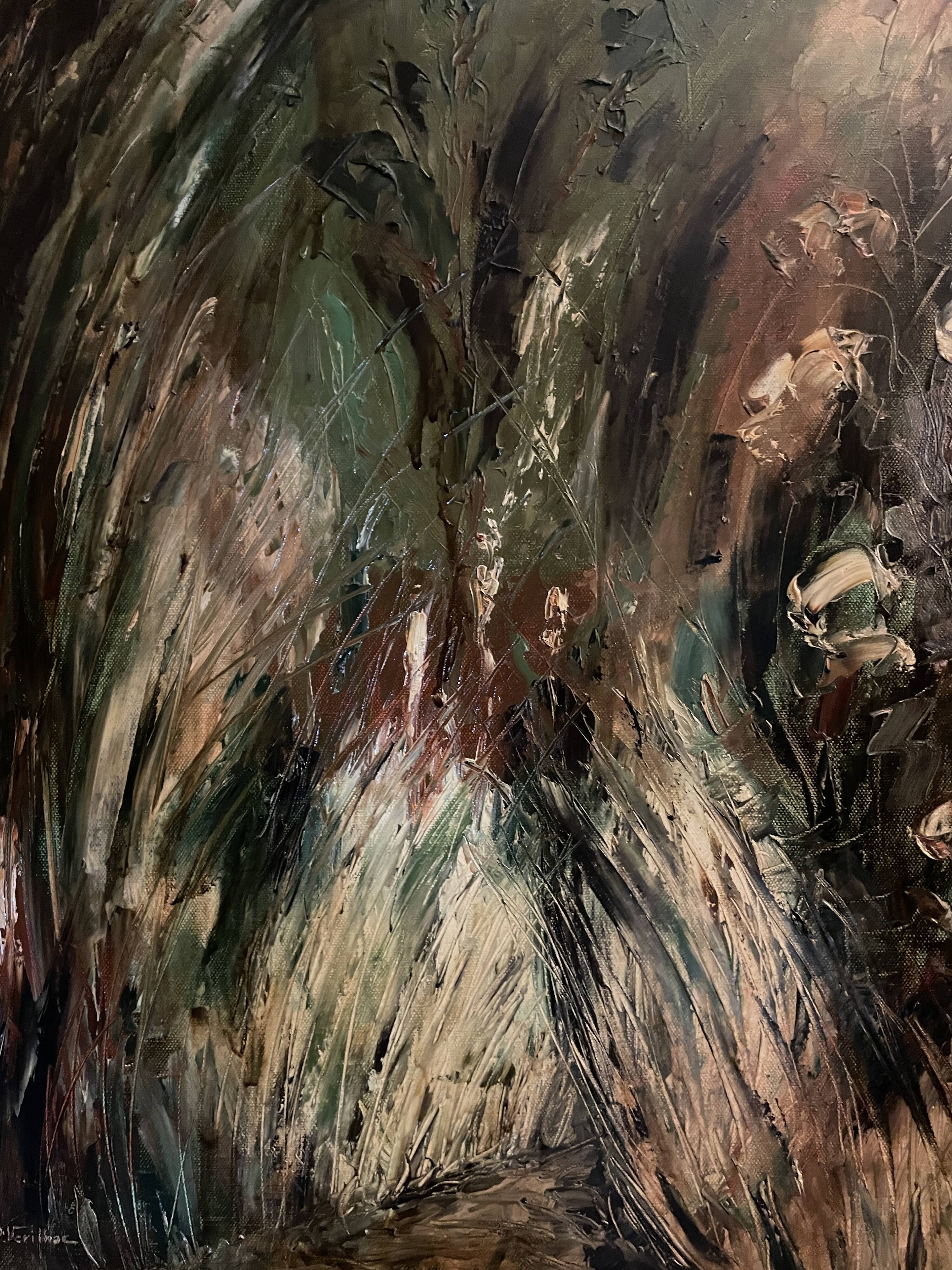 Huile sur toile paysage forêt