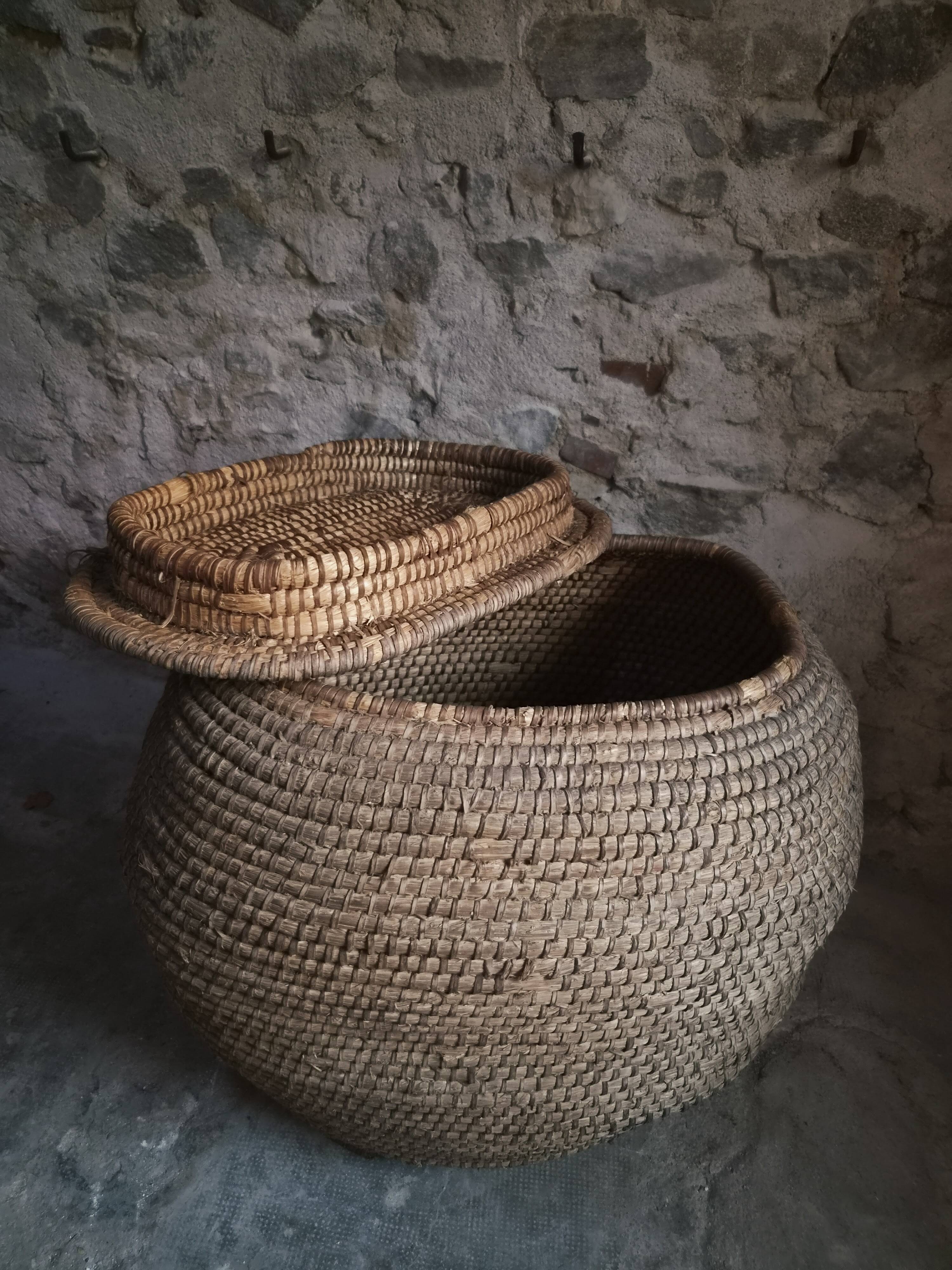 Panier à grains français ancien – Auvergne, vers 1900