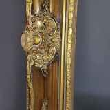 Large frame Louis XV style wood and gilded stucco patinated 78x69 cm, leaf: 55.5x46.5 cm