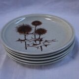 Set of 5 plates in Sarreguemines sandstone pattern Chardons