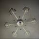 Venetian chandelier in transparent Murano glass circa 1950