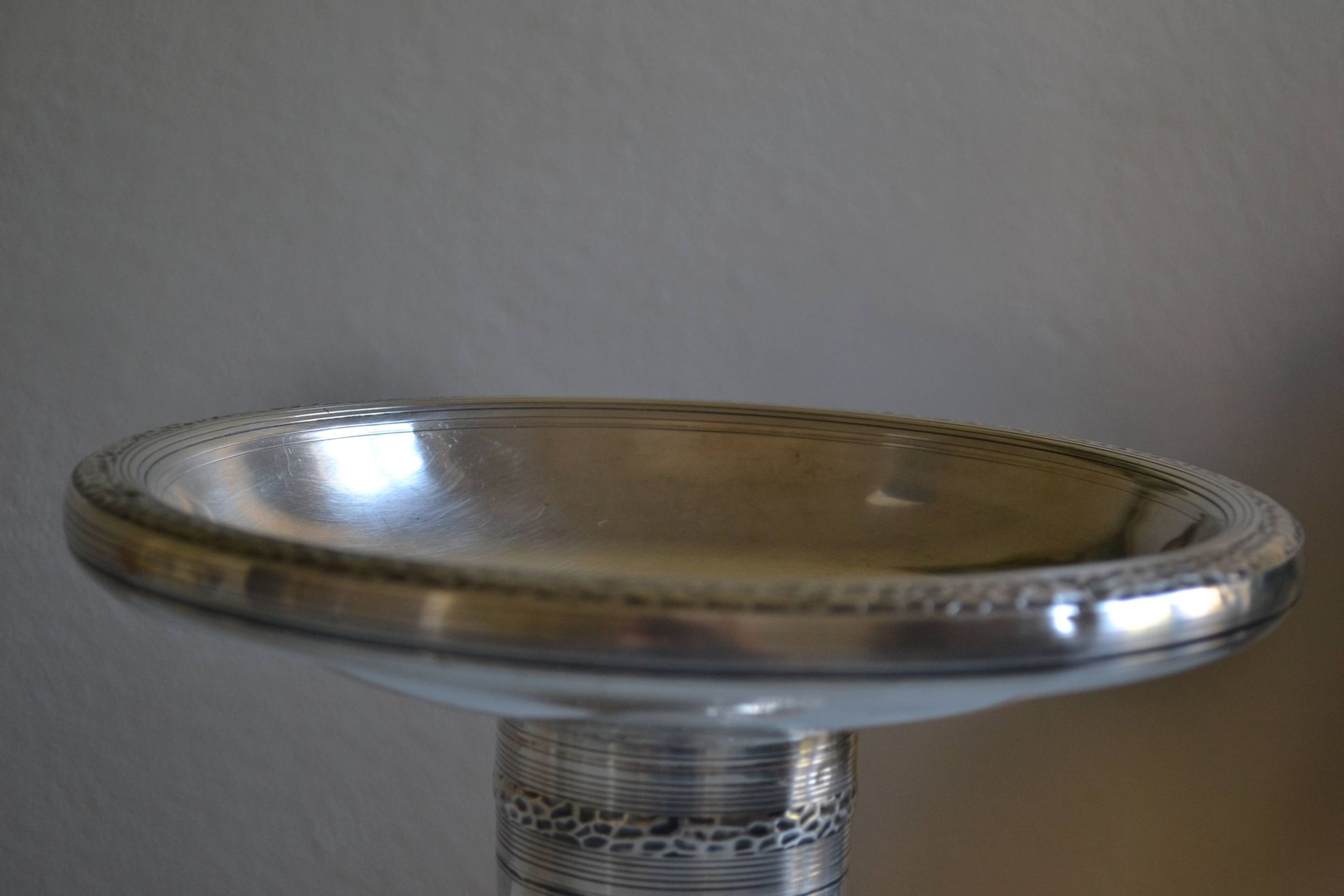coupe centre de table art déco métal argenté 1930