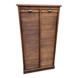 Meuble classeur à rideau coulissant Meuble classeur rolladenschrank tambour cabinet france 1950