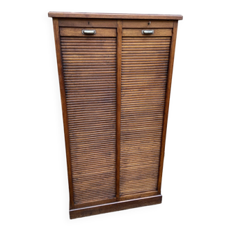 File cabinet with sliding curtain File cabinet rolladenschrank tambour cabinet France 1950