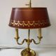 Bouillotte lamp Lucien Gau Paris in gilded bronze