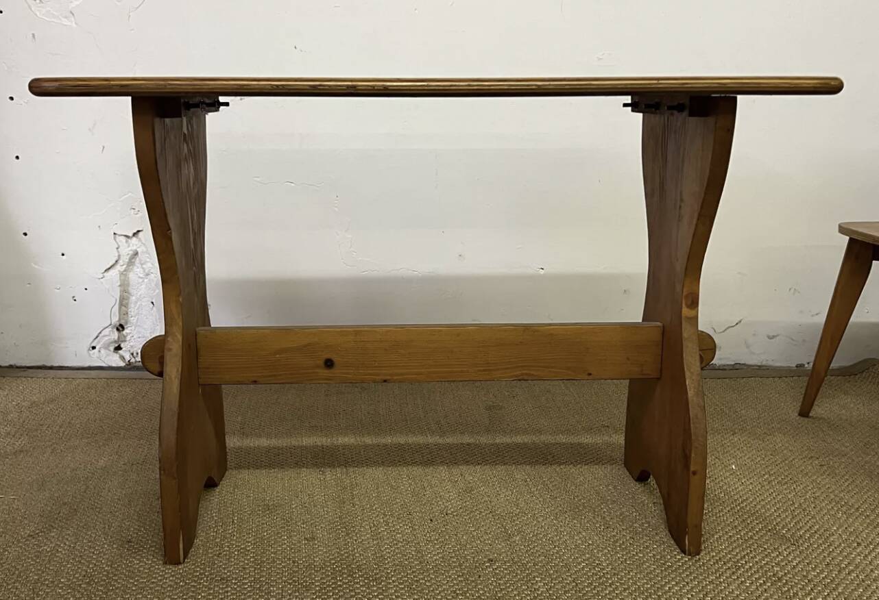 Vintage wooden table and 4 chairs set