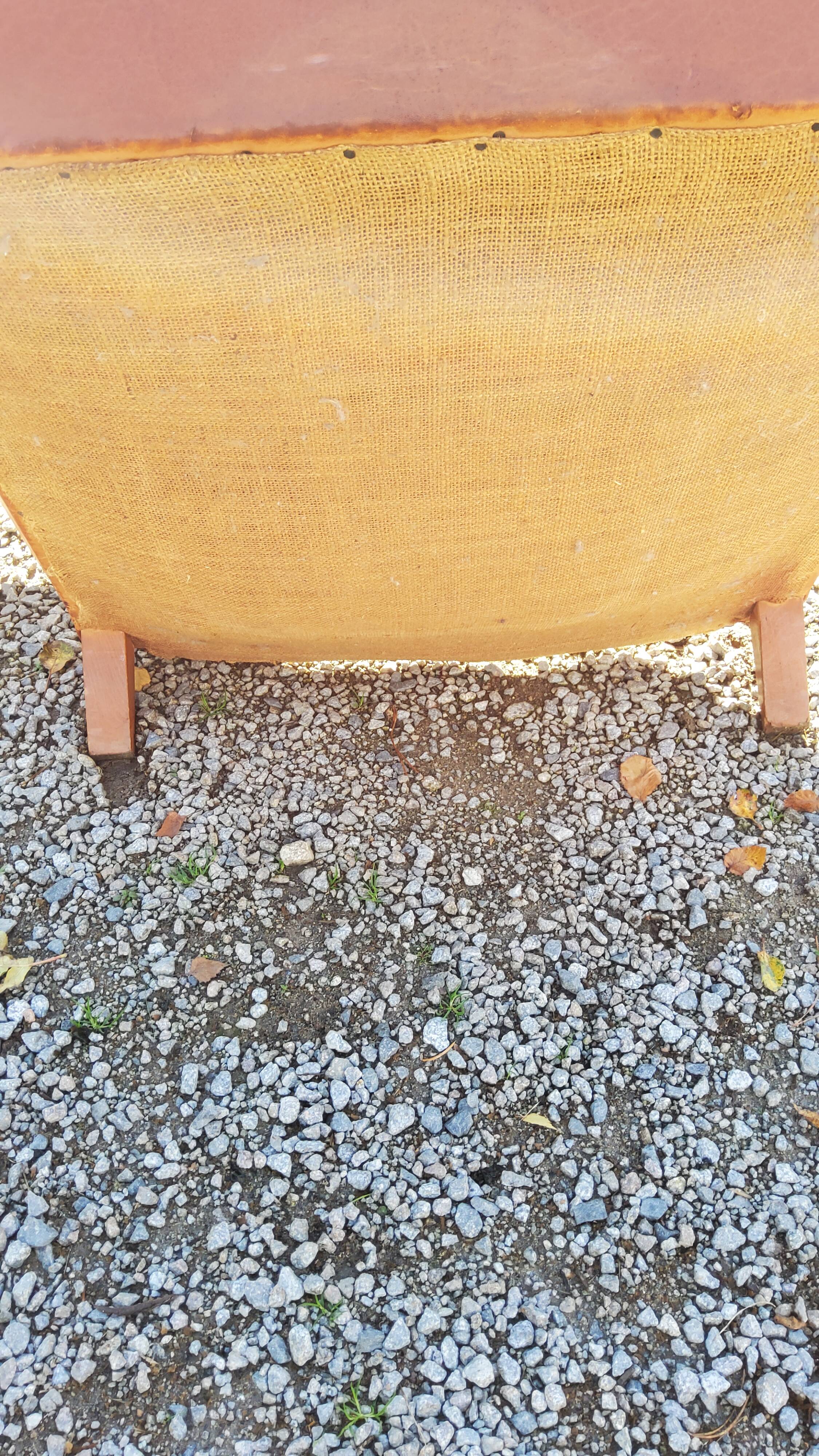 Club armchair in brown leather art deco 1930