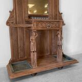Breton coat rack, old wooden cloakroom