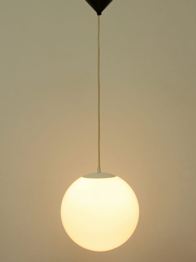 Opal Glass Pendant Lamp, 1950s