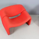 Pierre Paulin Set of 2 F598 Groovy Armchairs for Artifort New Upholstery, 1972