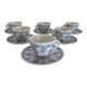6 cups and saucers Rivanel in vintage 70's opaline