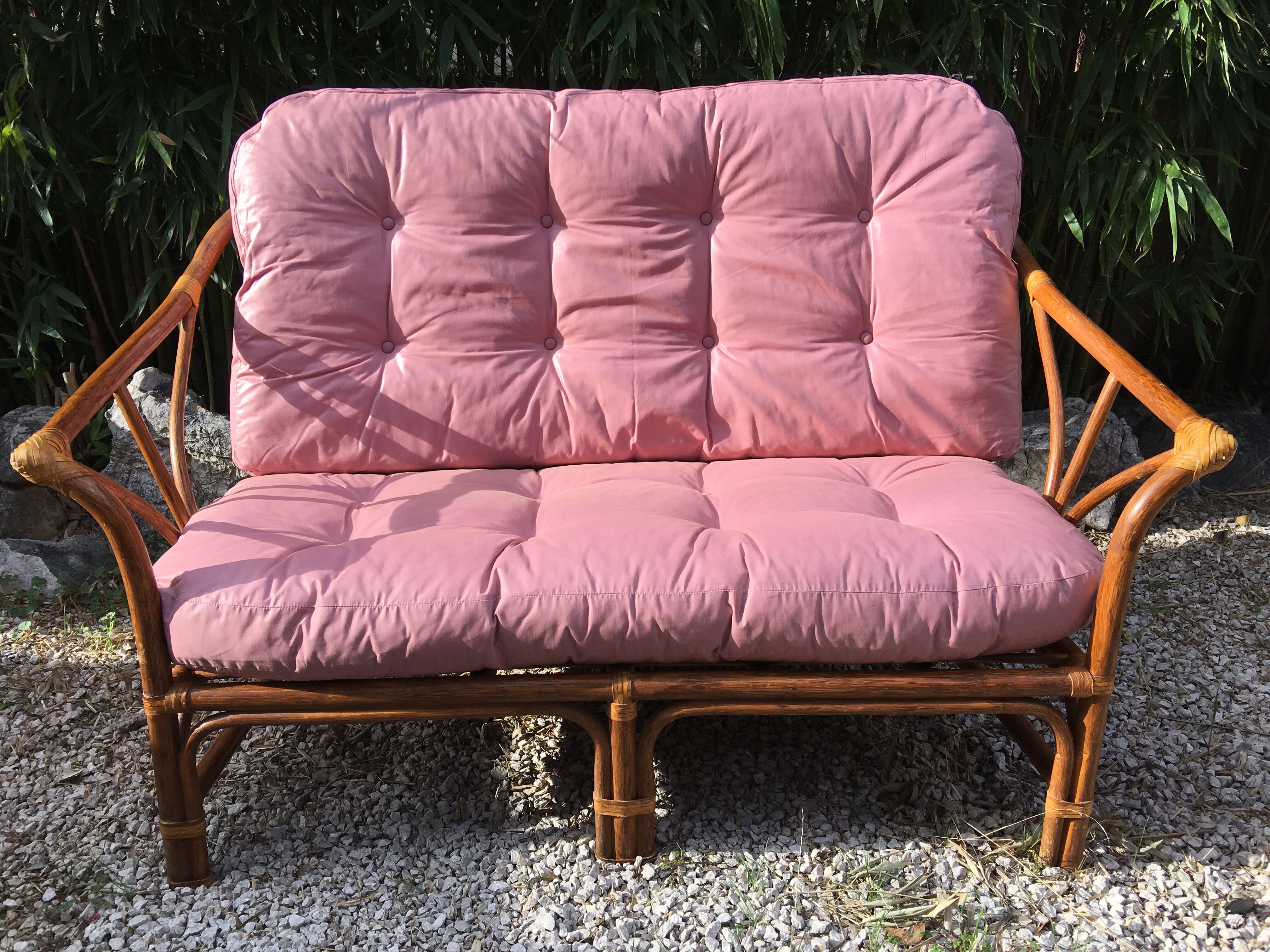 Vintage rattan living room 1970