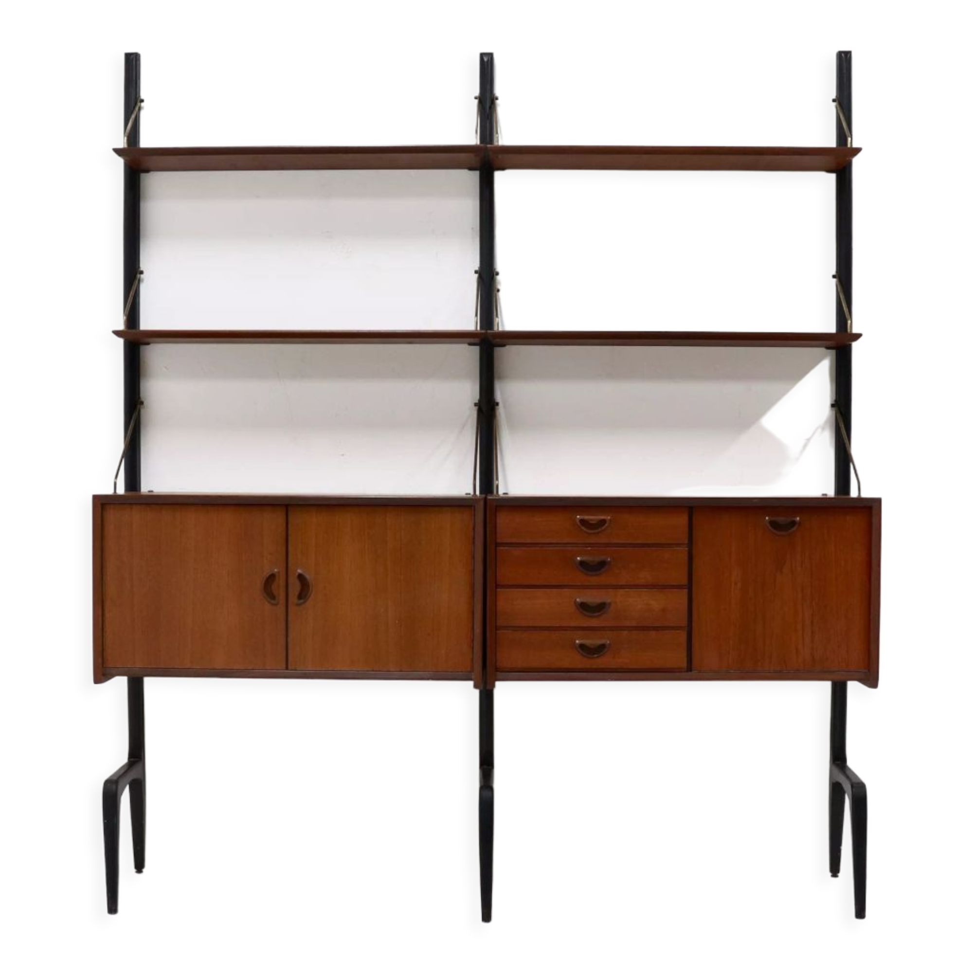 Teak Wall Unit by Louis van Teeffelen for WeBe 1950's