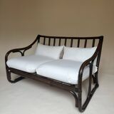 Two-seater rattan bench