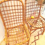 Paire de chaises en rotin vintage "Alice"