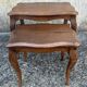 Set of two nesting tables, Louis XV spirit, cherry wood, vintage, 60s