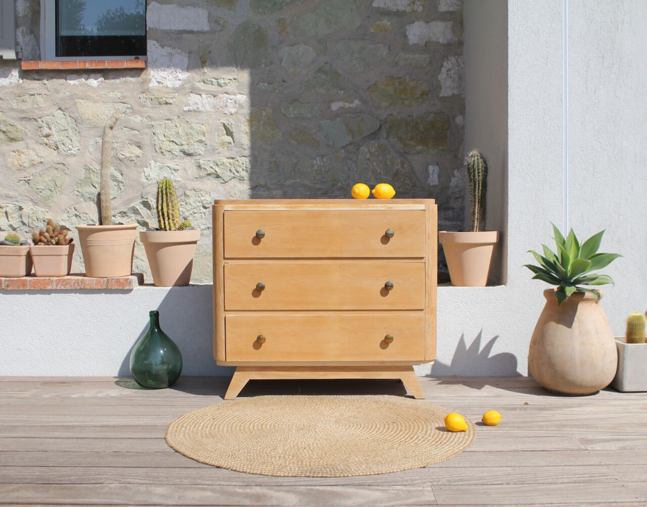 Commode vintage pieds compas