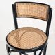 Set of 4 vintage high stools. Beech wood and cane. France, 90s