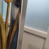 Lampe ancienne vintage métal chromé et bronze doré