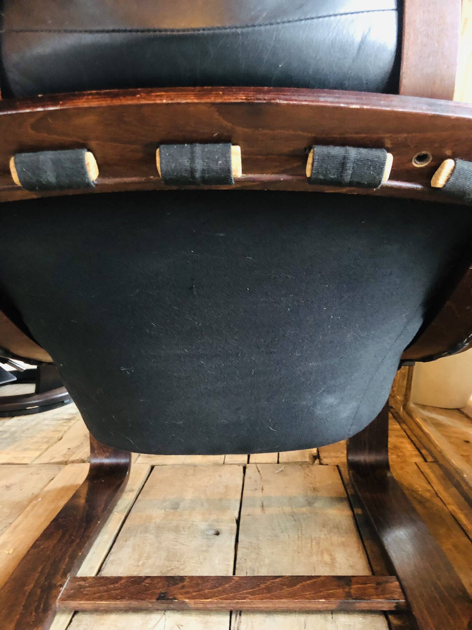 "Kroken" armchair in leather by Ake Fribytter for Nelo Möbel Sweden 1970