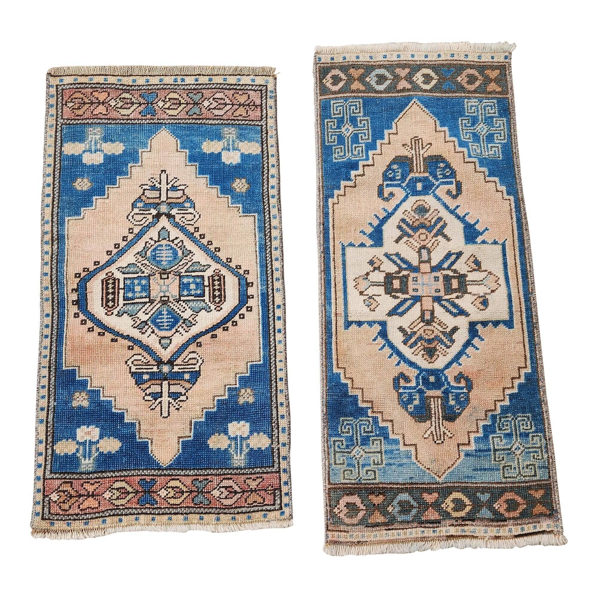 Lot de 2 tapis turcs vintage faits main